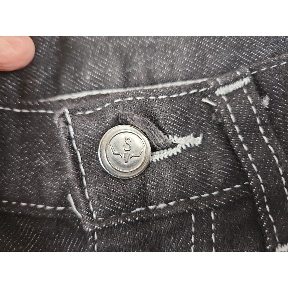 VTG Sheplers Rodeo Western Boot Cut Jeans 32x32 FIT 31X31 Embroidered Eagle - Picture 9 of 13